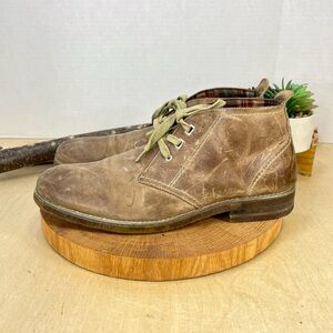 BED|STU | Distressed Leather Chukka Boots Size 10 Plaid Lining Rustic Lace-Up 11